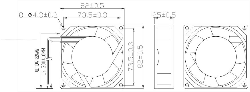 风扇安装尺寸图